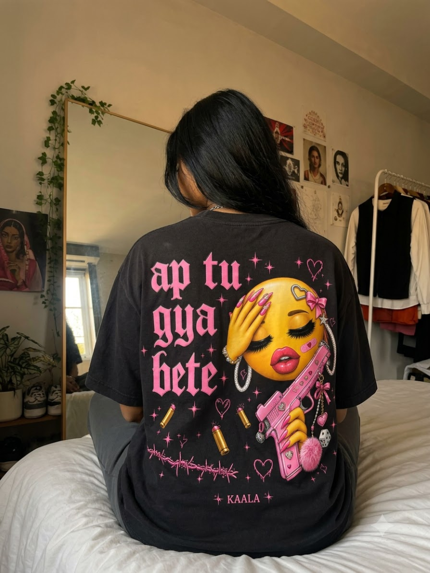 "AP TU GYA BETE" OVERSIZED TEE